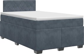 vidaXL Κρεβάτι box spring με στρώμα Σκούρο Γκρι 120 x 190 cm Βελούδο