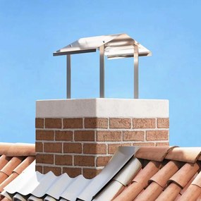 Καπνοδόχος Ασημί 40 x 40 x 37,5 εκ Ανοξείδωτο ατσάλι