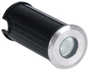 GloboStar UNDERGROUND-GENA 90199 Χωνευτό Φωτιστικό Σποτ Δαπέδου LED 1W 80lm 5° DC 24V Αδιάβροχο IP68 Φ3 x Υ6cm Μπλε - Ανοξείδωτο Ατσάλι - 3 Years Warranty