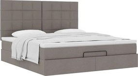 vidaXL Οθωμανικό κρεβάτι με στρώμα Taupe 180x200cm ύφασμα