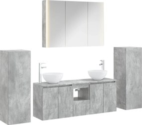 vidaXL Σετ Επίπλων Μπάνιου 6 pcs Γκρι Σκυροδέματος