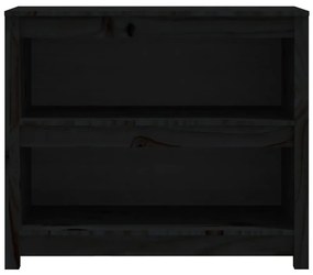 vidaXL Βιβλιοθήκη Μαύρη 50 x 35 x 68 εκ. από Μασίφ Ξύλο Πεύκου
