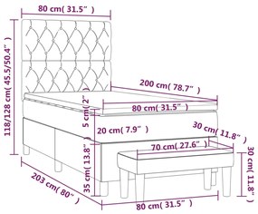 ΚΡΕΒΑΤΙ BOXSPRING ΜΕ ΣΤΡΩΜΑ TAUPE 80X200 ΕΚ. ΥΦΑΣΜΑΤΙΝΟ 3136793