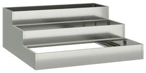 vidaXL Γλάστρα Κήπου Ασημί 90 x 90 x 35 εκ Γαλβανισμένος χάλυβας