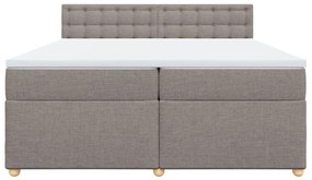 vidaXL Κρεβάτι Boxspring με Στρώμα Taupe 200x200 εκ. Υφασμάτινο