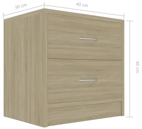 vidaXL Κομοδίνο Χρώμα Sonoma Δρυς 40 x 30 x 40 εκ. από Επεξ. Ξύλο