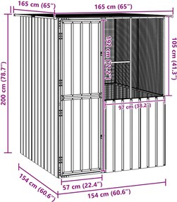 vidaXL Κλουβί Πουλιών Ανθρακί 165 x 165 x 200 εκ