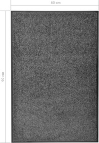 vidaXL Πατάκι Εισόδου Πλενόμενο Ανθρακί 60 x 90 εκ.