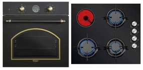 MULTIHOME ΣΕΤ ΦΟΥΡΝΟΣ MH-6051 BLACK RETRO + ΕΣΤΙΑ ΜΙΚΤΗ MH-6109 3 ΥΓΡΑΕΡΙΟΥ + 1 ΚΕΡΑΜΙΚΟ MULTIHOME 999-002-87877