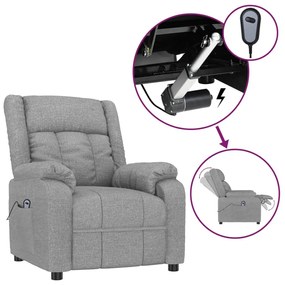 vidaXL Πολυθρόνα Ανακλινόμενη Ηλεκτρική Ανοιχτό Γκρι Υφασμάτινη