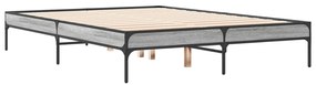 vidaXL Πλαίσιο Κρεβατιού Γκρι Sonoma 120 x 190εκ. Επεξ. Ξύλο &amp; Μέταλλο