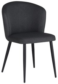 Καρέκλα Piyan pakoworld ανθρακί ύφασμα- πόδι μαύρο μέταλλο 55x58.5x80εκ Model: 320-000008