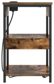 vidaXL Κομοδίνο Καπνιστή δρυς 41 x 31 x 51 εκ. Επεξεργασμένο ξύλο