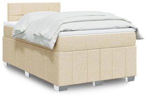 ΚΡΕΒΑΤΙ BOXSPRING ΜΕ ΣΤΡΩΜΑ ΚΡΕΜ 120X190 ΕΚ. ΥΦΑΣΜΑΤΙΝΟ 3289312