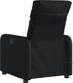 vidaXL Πολυθρόνα Μασάζ Ανακλινόμενη Ηλεκτρική Μαύρη Συνθετικό Δέρμα