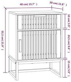 Κομοδίνο 40 x 30 x 55,5 εκ. από Επεξεργασμένο Ξύλο &amp; Σίδερο - Καφέ