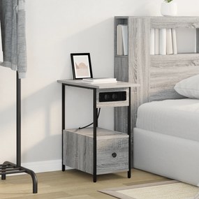 vidaXL Κομοδίνο Γκρι sonoma 60 x 30 x 61 εκ Επεξεργασμένο ξύλο