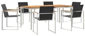 vidaXL Σετ Τραπεζαρίας Κήπου 7 Τεμαχίων Μασίφ Ξύλο Teak
