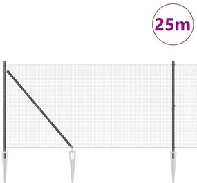 vidaXL Φράχτης με Στήλες. Γκρι 1.4 x 25 m Ατσάλι