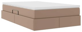 vidaXL Κρεβάτι με αποθηκευτικό χώρο και στρώμα Καπουτσίνο 120 x 190 cm