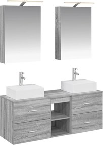 vidaXL Σετ Επίπλων Μπάνιου 5 pcs Γκρι Sonoma