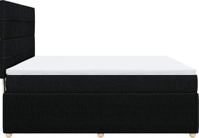 vidaXL Κρεβάτι Boxspring με Στρώμα Μαύρο 180x200 εκ. Υφασμάτινο