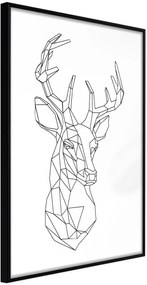 Αφίσα - Minimalist Deer - 20x30 - Μαύρο - Χωρίς πασπαρτού