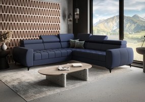 Γωνιακός καναπές Calyra Max Lthr-Μπλε Σκούρο-Δεξιά