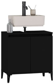 vidaXL Ντουλάπι Νιπτήρα Μαύρο 58x33x60 εκ. Επεξεργασμένο Ξύλο