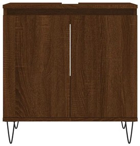 vidaXL Ντουλάπι Μπάνιου Καφέ Δρυς 58 x 33 x 60 εκ. από Επεξεργ. Ξύλο