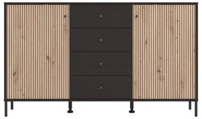 Κομότα - Μπουφές Correze 3K4F Μαύρο Δρύς -Artisan Oak 157x40x93 εκ. 157x40x93 εκ.