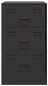 vidaXL Κομοδίνο Μαύρο 34,5x39x62 εκ. από Χάλυβα