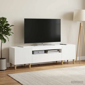 vidaXL Ντουλάπα LED Τηλεόρασης Λευκό Επεξεργασμένο Ξύλο