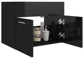 vidaXL Ντουλάπι Νιπτήρα Γυαλιστερό Μαύρο 60 x 38,5 x 46 εκ Μοριοσανίδα