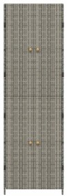 vidaXL Ντουλάπι Αποθήκευσης Κήπου Γκρι 59x40x180 εκ. από Συνθ. Ρατάν