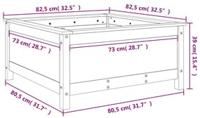 Ζαρντινιέρα Λευκή 82,5 x 82,5 x 39 εκ. από Μασίφ Ξύλο Πεύκου - Λευκό