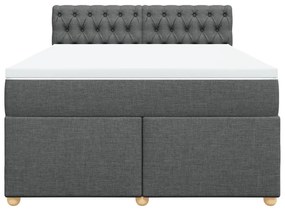 ΚΡΕΒΑΤΙ BOXSPRING ΜΕ ΣΤΡΩΜΑ ΣΚΟΥΡΟ ΓΚΡΙ 140X190 ΕΚ. ΥΦΑΣΜΑΤΙΝΟ 3286683