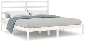 vidaXL Σκελετός Κρεβ. Χωρίς Στρώμα Λευκό 200x200 εκ Μασίφ Πεύκο