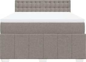 vidaXL Κρεβάτι Boxspring με Στρώμα Taupe 140x200 εκ. Υφασμάτινο