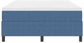vidaXL Κρεβάτι με ελατήρια Μπλε και Λευκό 203 x 140 x 60 εκ Βελούδο