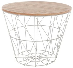 Βοηθητικό τραπέζι σαλονιού Jacot pakoworld oak-γκρι Φ38x30,5εκ Model: 199-000099