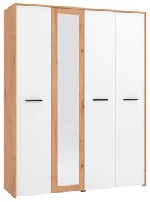 Wardrobe Varadero 4K1O Artisan Oak - White - Artisan Oak 157.5x53x203.5 cm