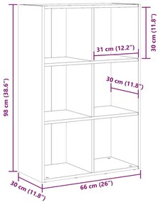 Ντουλάπι βιβλίου/Σιδερένιο ντουλάπι Artisan Oak 66x30x98 cm - Καφέ