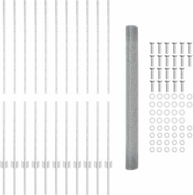 vidaXL Τεντώτο με στήριγμα Ασημί