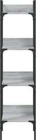 vidaXL Βιβλιοθήκη 4 Επιπέδων Γκρι Sonoma 35x30x138,5 εκ. Επεξεργ. Ξύλο