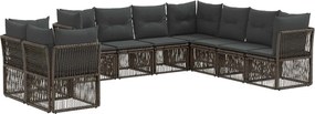 vidaXL Σετ Καναπέ Κήπου 9 pcs Γκρι συνθετικό ρατάν