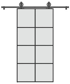 vidaXL Συρόμενη Πόρτα με Μηχανισμό 102,5x205 εκ. Γυαλί ESG & Αλουμίνιο