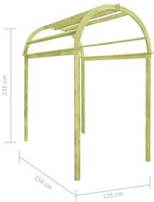 vidaXL Καφασωτό Αψίδα 125 x 150 x 235 εκ. από Εμποτισμένο Ξύλο Πεύκου
