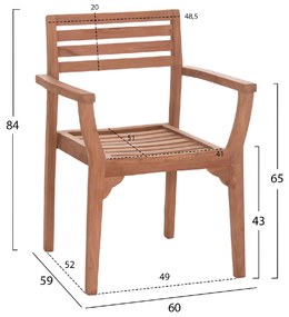 ΠΟΛΥΘΡΟΝΑ ΕΞΩΤ.ΧΩΡΟΥ ERMIONI HM18129 ΞΥΛΟ TEAK--ΦΥΣΙΚΟ ΧΡΩΜΑ 60x59x84Υεκ.