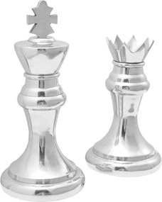 vidaXL Γλυπτά 2 pcs Ασημί 17 x 17 x 42 εκ. Αλουμίνιο
